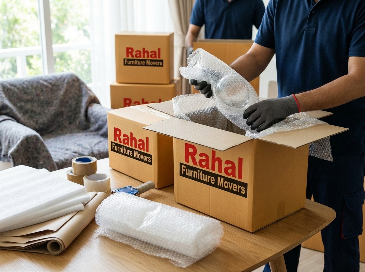 Professional packing and unpacking service by movers near me in Abu Dhabi