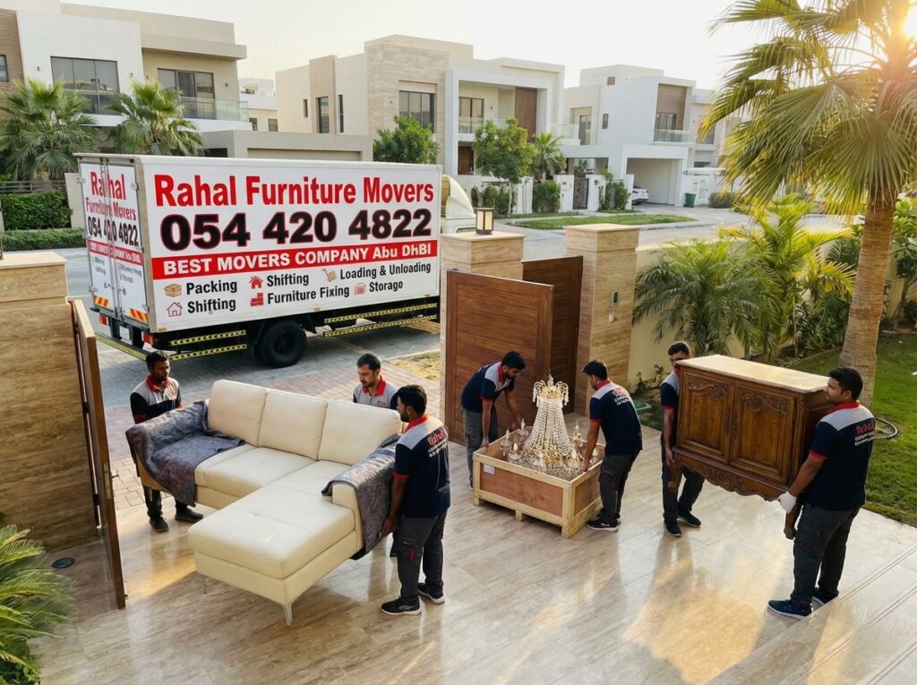 Villa relocation in Abu Dhabi - professional movers handling luxury furniture