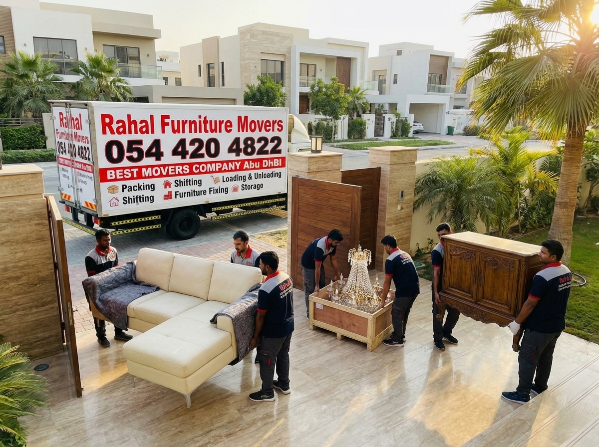 Villa relocation in Abu Dhabi - professional movers handling luxury furniture